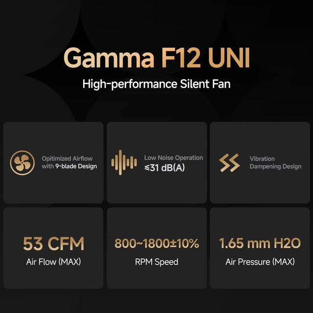 Alt view image 4 of 5 - Ocypus Gamma F12 UNI ARGB 120mm PC Case Fan,1-Cable Setup,Forward & Reverse