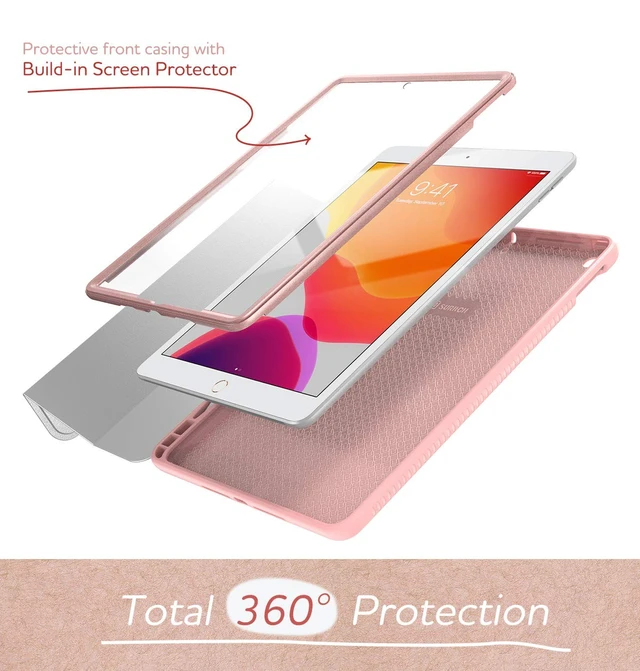Alt view image 3 of 5 - SURITCH Case for iPad 10.2 2021/2020/2019 (9th/8th/7th Generation), Shockproof Protective Smart Cover Case with Stand and Auto Sleep/Wake for iPad 10.2 Inch (Marble)
