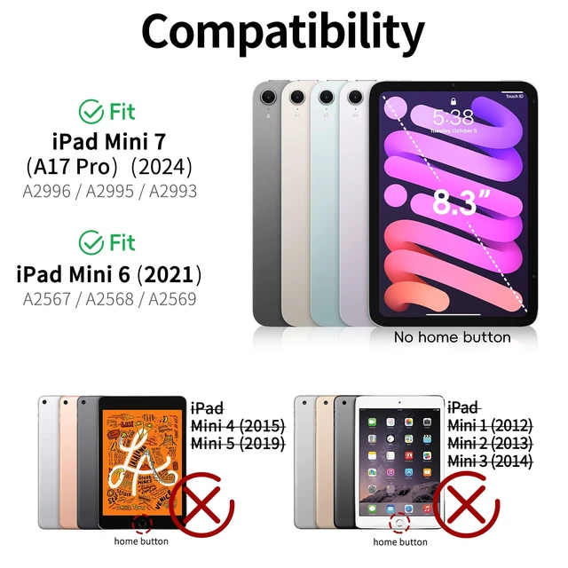 Alt view image 2 of 5 - BRAECNstock iPad mini Case for 6th/7th (A17 pro) 8.3-inch, Midnight Green