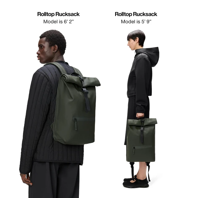 Alt view image 3 of 5 - RAINS Rolltop Rucksack - Waterproof Backpack with Chest Strap, Standard