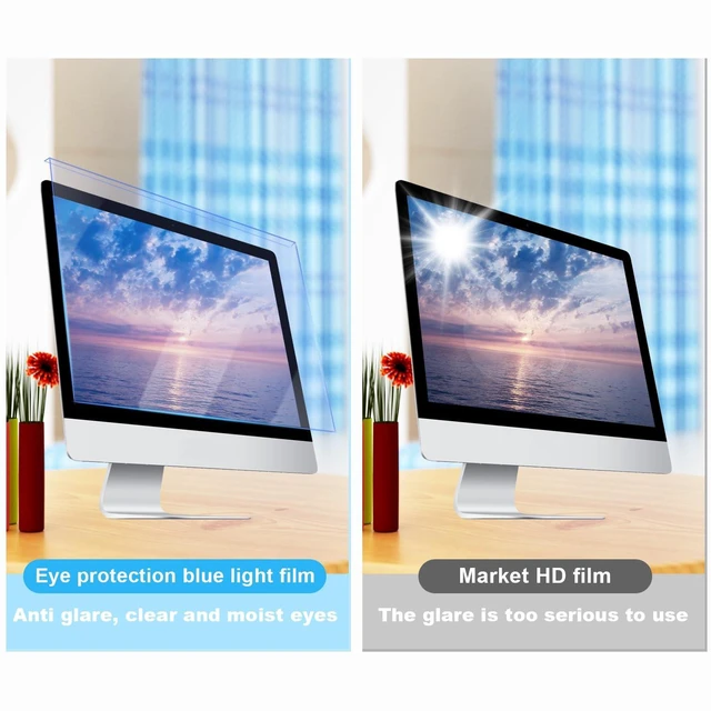 Alt view image 5 of 5 - Anti Blue Light Screen Filter, Universal Blue Light Blocking Screen Protector Panel for 23, 23.6, 23.8, 24 inches Diagonal Desktop Computer LED PC Monitor- Widescreen Monitor Frame Hanging Type