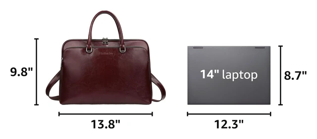 Alt view image 3 of 5 - Blofinche Genuine Leather laptop Briefcase: Messenger shoulder bag 15 16 inch men macbook case women work satchel designer handbag