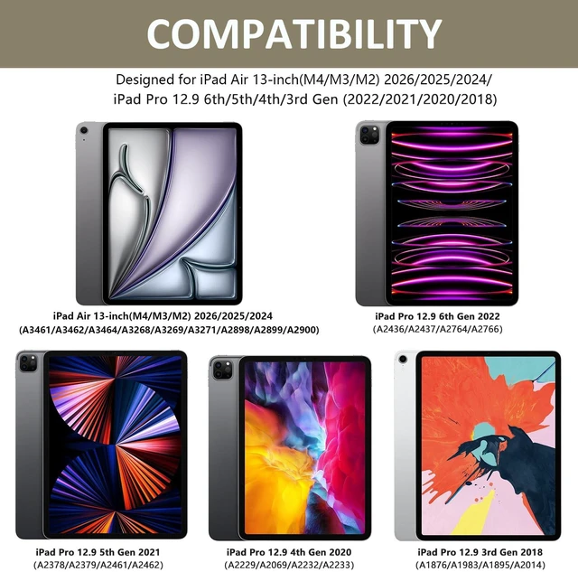 Alt view image 2 of 5 - KBCASE Keyboard Case for iPad Air 13 inch/Pro 12.9 inch, Slate Grey