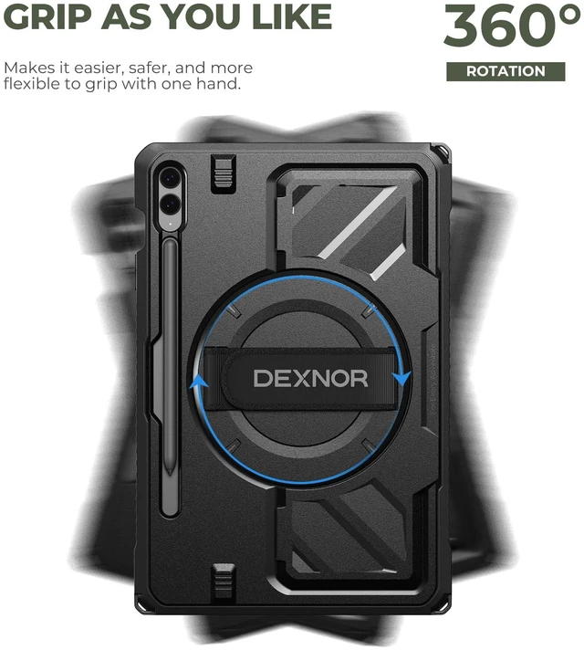 Alt view image 2 of 5 - Dexnor Case for Samsung Galaxy Tab S9 FE+ Plus 12.4" Extra-Wide Stand