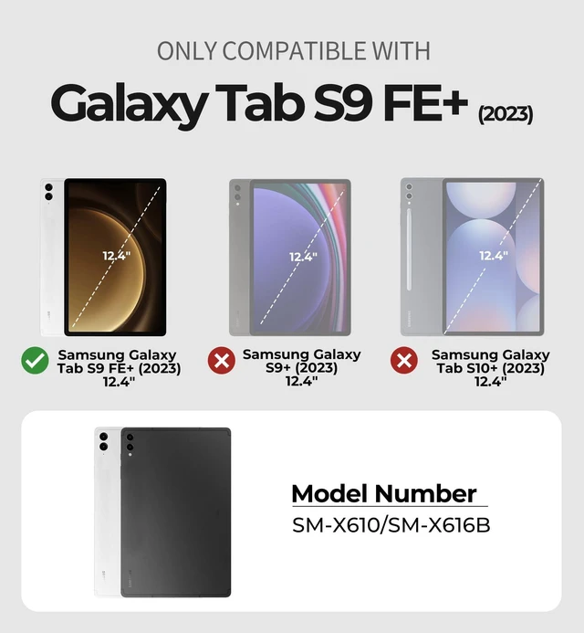Alt view image 4 of 5 - Dexnor Case for Samsung Galaxy Tab S9 FE+ Plus 12.4" Extra-Wide Stand