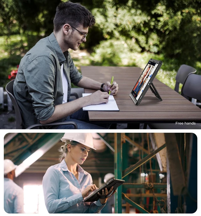 Alt view image 5 of 5 - Dexnor Case for Samsung Galaxy Tab S9 FE+ Plus 12.4" Extra-Wide Stand