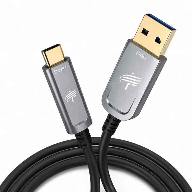 Main image of DWLCWY Fiber Optic USB A to USB C Cable 50ft 10Gbps Active Optical