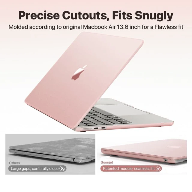 Alt view image 4 of 5 - Soonjet for MacBook Air 13 inch Case M5 M4 M3 M2 2026-2022 Laptop Cover