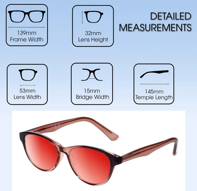 Alt view image 3 of 5 - Medspex Corinne McCormack Polly Color Therapy Reading Glasses +2.75 Pink Black Fade/Deep Red Womens Fluorescent Light Sensitivity Chromotherapy Chakra Healing