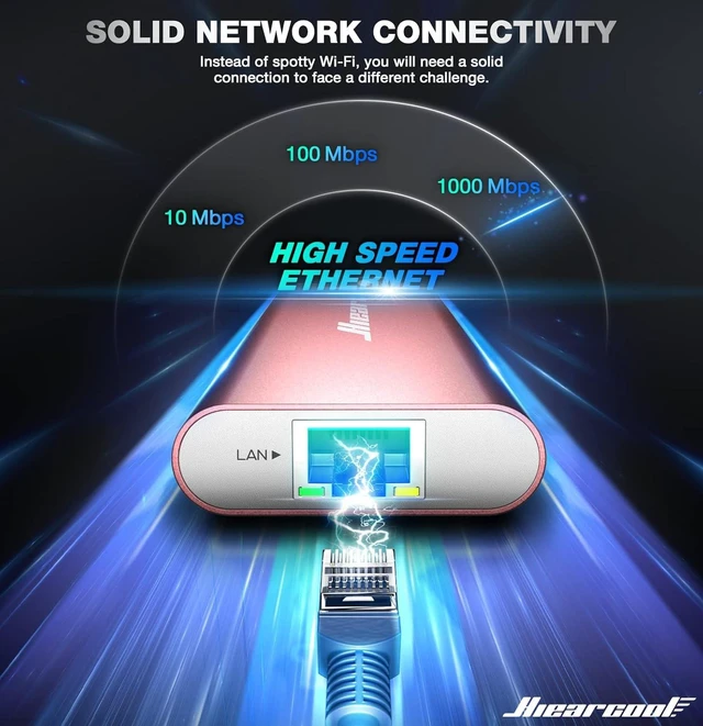 Alt view image 3 of 5 - Hiearcool USB C Hub, USB C Dock, 4K@60Hz HDMI, 1Gbps Ethernet, Rose Gold
