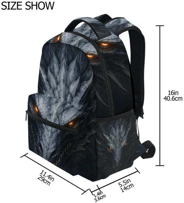 Alt view image 2 of 5 - JIPONI Silver Dragon in The Dark Backpack for Boy And Girl, 15.6 Inch Laptop School Travel Backpack For Teenage Men And Women