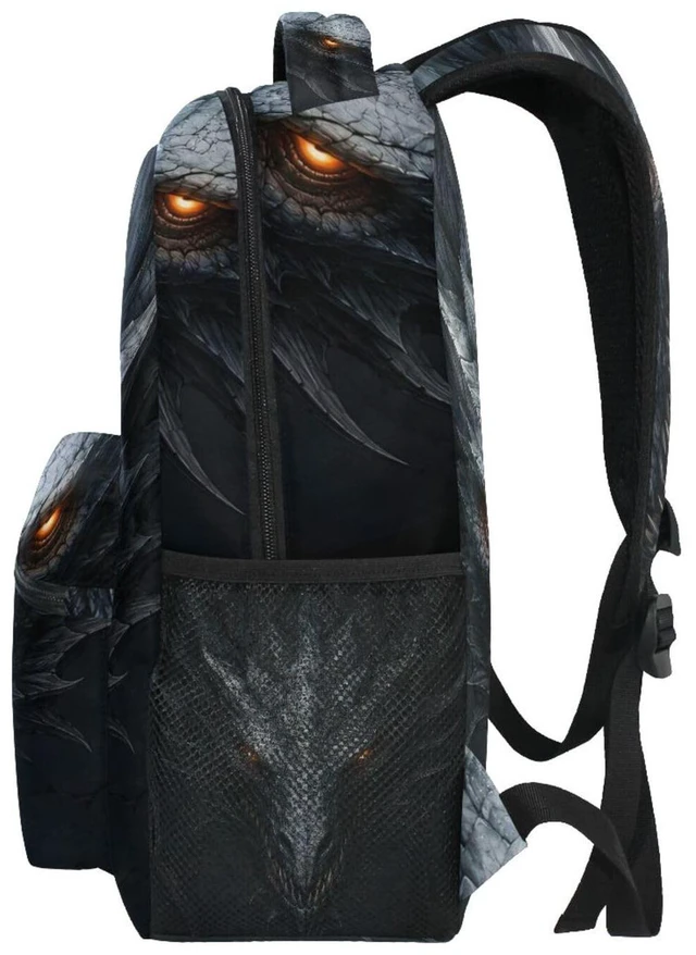 Alt view image 4 of 5 - JIPONI Silver Dragon in The Dark Backpack for Boy And Girl, 15.6 Inch Laptop School Travel Backpack For Teenage Men And Women