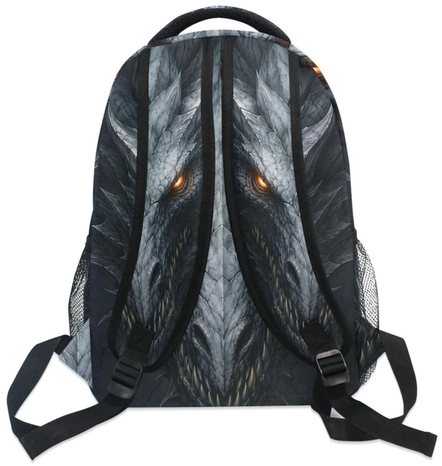 Alt view image 5 of 5 - JIPONI Silver Dragon in The Dark Backpack for Boy And Girl, 15.6 Inch Laptop School Travel Backpack For Teenage Men And Women