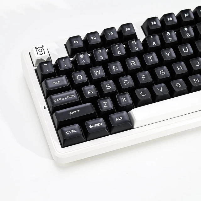 Alt view image 5 of 5 - KBDiy WOB PBT Double Shot Keycap Set,160 Keys Black and White Custom Key Caps Similar to SA Profile Keycaps 60 Percent Cute Keycaps for 61/64/68/84/87/100/104/108 Mechanical Keyboard