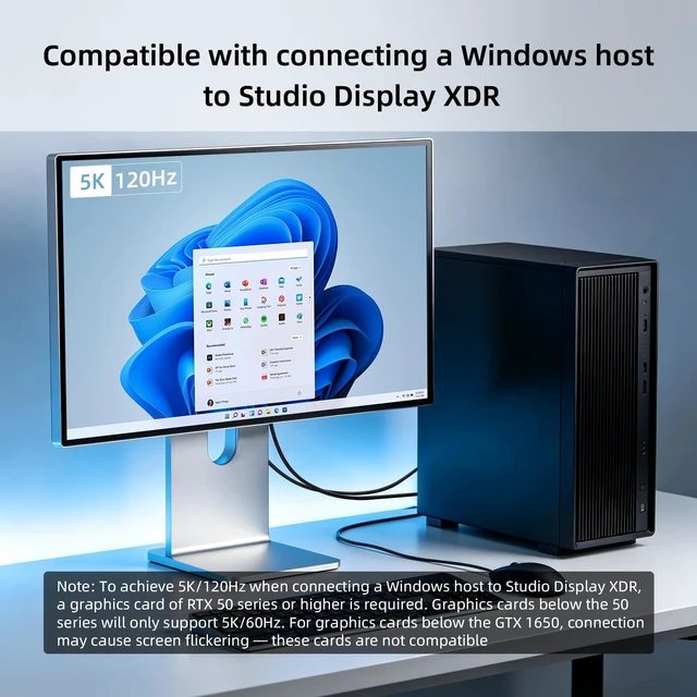 Alt view image 5 of 5 - NEXHYPE DisplayPort to USB-C Cable 8K@60Hz for Studio Display No Power