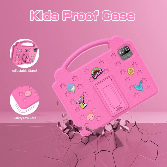 Alt view image 3 of 5 - VOLENTEX 10 Inch Kids Tablet with Handle Case,Android 15 Tablets for Age 3-12,64GB Educational Pad,Parental Control,5G WIFI6,Dual Camera,6000mAh,Bluetooth (Pink)