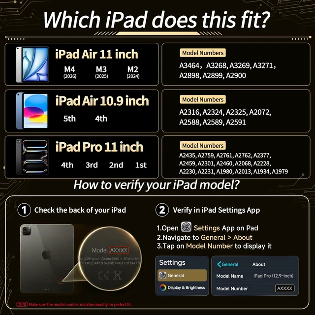 Alt view image 2 of 5 - Uminy Clear Keyboard Case for iPad Air 11/10.9 & Pro 11,360 Rotation,Black