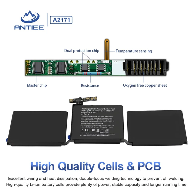 Alt view image 3 of 5 - Battery for MacBook Pro 13 inch A1708(2016,2017) A2159(2019) A2289(2020)