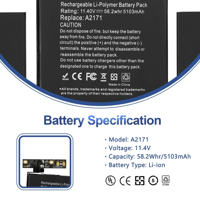 Alt view image 2 of 5 - Battery for MacBook Pro 13 inch A1708(2016,2017) A2159(2019) A2289(2020)