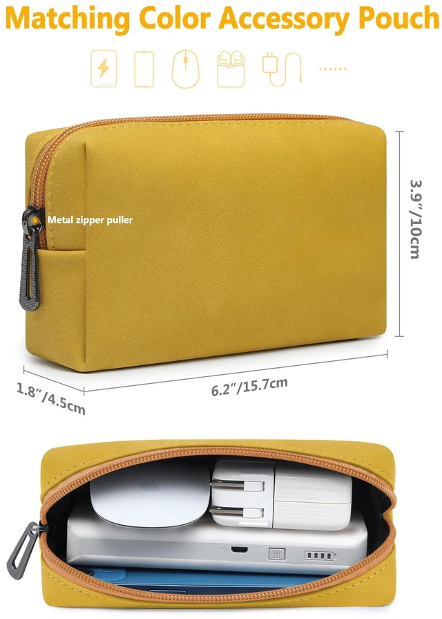 Alt view image 5 of 5 - HYZUO 15 Inch Laptop Case Bag Sleeve with Stand for MacBook, Olive Yellow