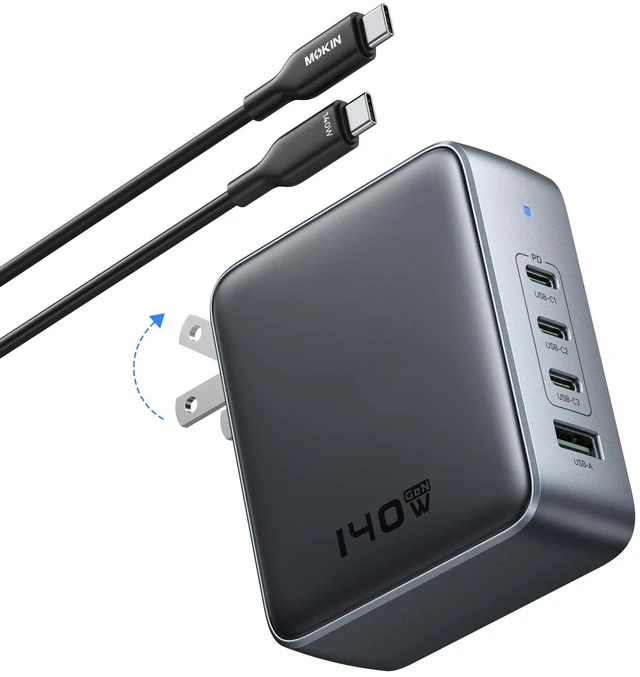 Main image of 140W USB C Charger Block, 4-Port GaN PD3.1 PPS Fast Laptop MacBook Adapter