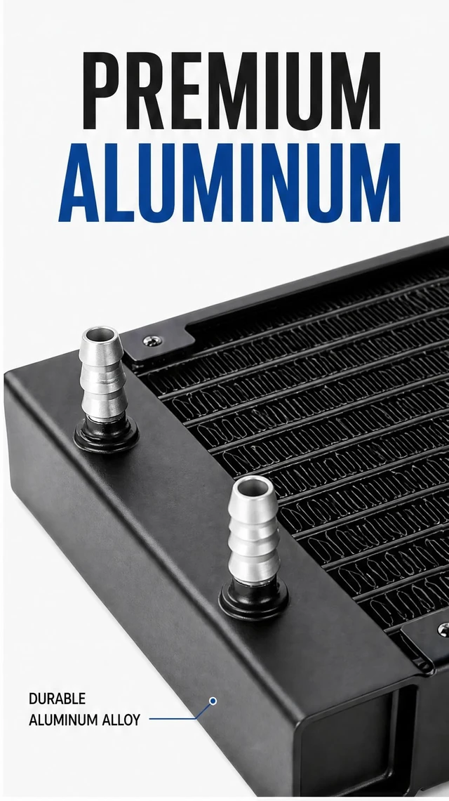 Alt view image 3 of 5 - 280 mm Water Cooling, 12 Pipe Aluminum Heat Exchanger, Easy Installation