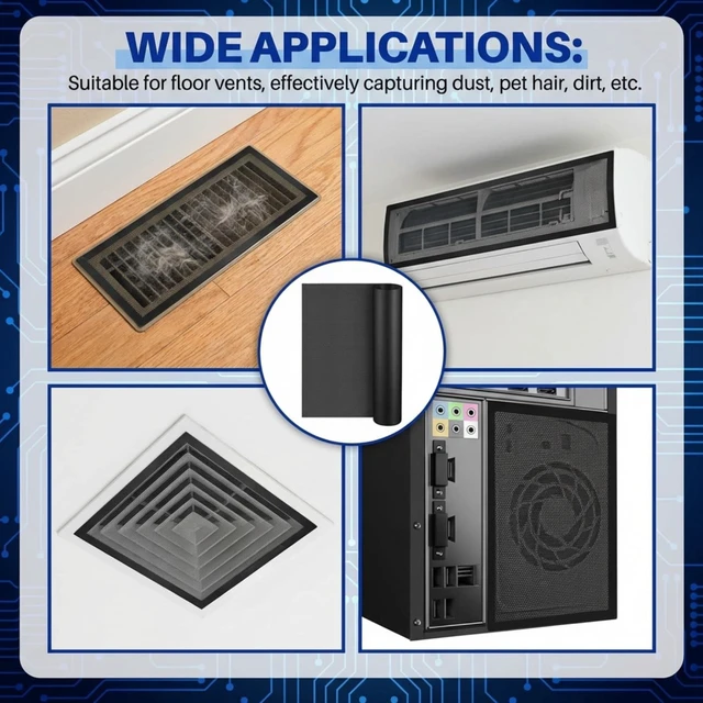 Alt view image 5 of 5 - Woanger 4 Pcs 1000x300mm DIY PC Case Dust Mesh Filter