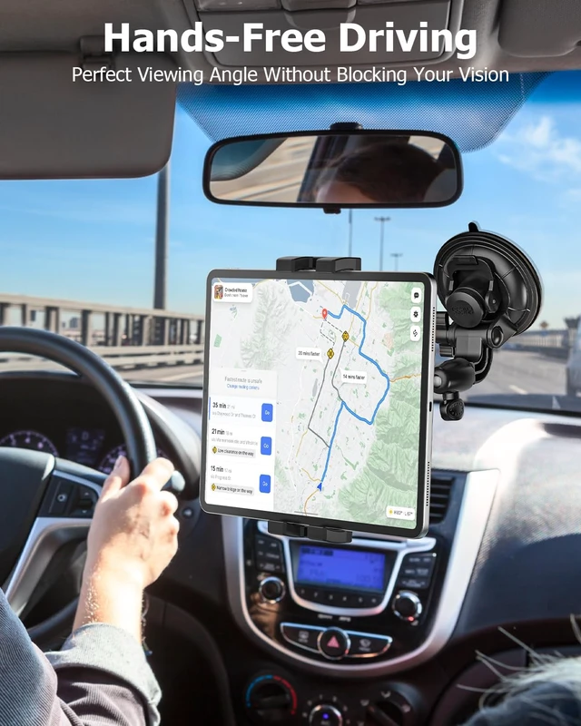 Alt view image 2 of 5 - Heavy Duty Suction Car Tablet Mount for Windshield, Truck Tablet Holder