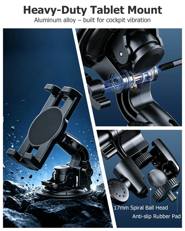 Alt view image 5 of 5 - Heavy Duty Suction Car Tablet Mount for Windshield, Truck Tablet Holder