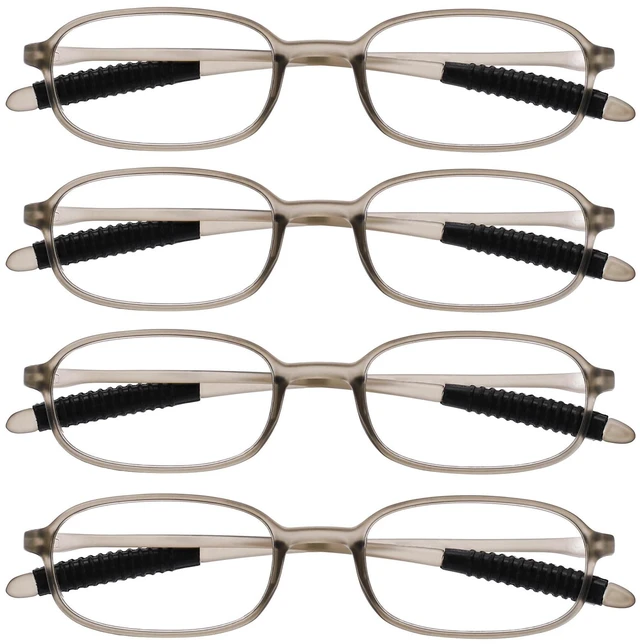Main image of WEMOOTANTS 4 Packs 3.5 Narrow Reading Glasses for Women Men Blue Light Blocking Grey Readers 1.0 1.5 2.0 2.5 3.0 350 4.0