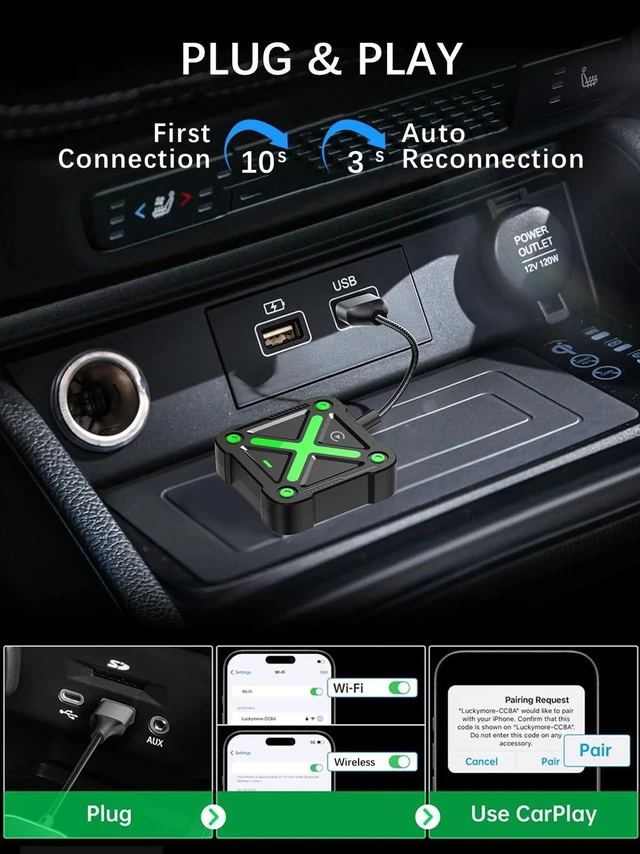 Alt view image 3 of 5 - Wireless Carplay Adapter for iPhone, Carplay Wireless Adapter,