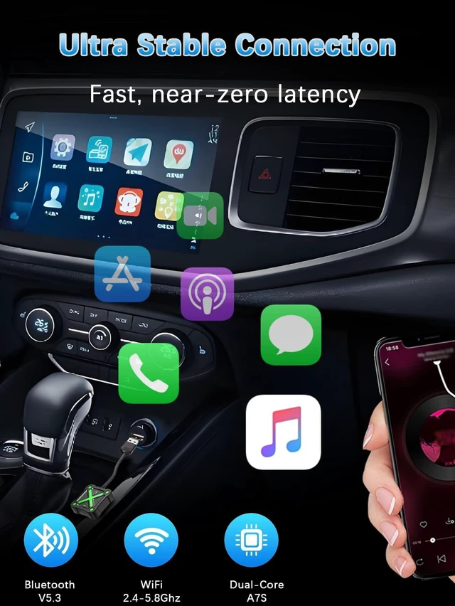 Alt view image 4 of 5 - Wireless Carplay Adapter for iPhone, Carplay Wireless Adapter,