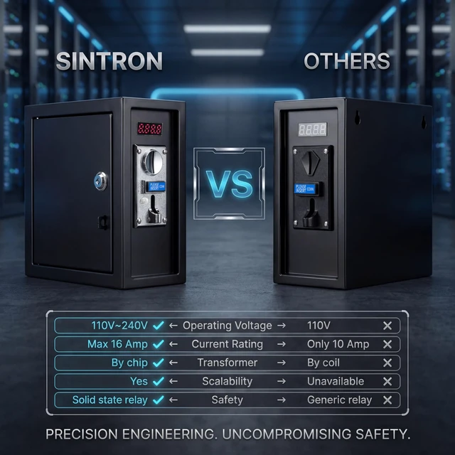 Alt view image 4 of 5 - Sintron ST-002 110V Coin Operated Timer Control Power Box for Electronic Device Vending Machine, Gaming Machines, Massage Chairs, Shoe Polishers, Washing Machines, Chargers, Dryers, Auto Car Wash, PCs