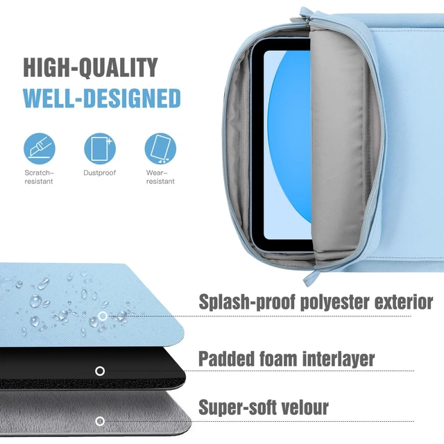Alt view image 3 of 5 - TiMOVO 9-11" Tablet Sleeve Bag Carrying Case with Strap, Light Blue