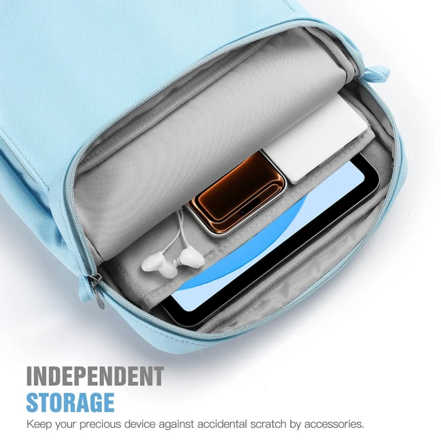 Alt view image 5 of 5 - TiMOVO 9-11" Tablet Sleeve Bag Carrying Case with Strap, Light Blue