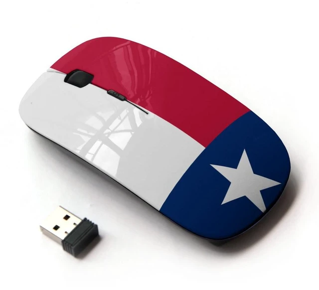 Main image of STPlus Texas, The Lone Star State Flag USA United States of America 2.4 GHz Wireless Mouse with Ergonomic Design and Nano Receiver
