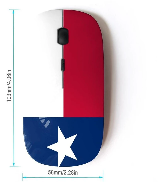 Alt view image 2 of 4 - STPlus Texas, The Lone Star State Flag USA United States of America 2.4 GHz Wireless Mouse with Ergonomic Design and Nano Receiver