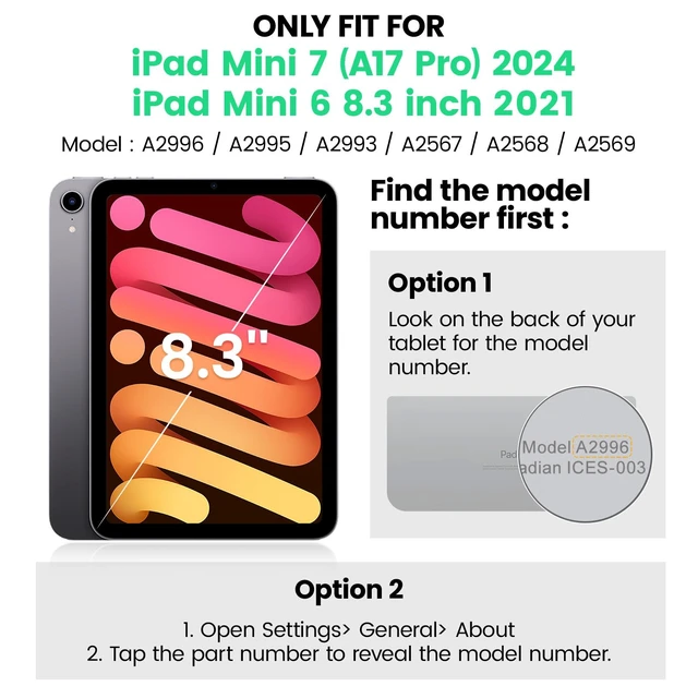 Alt view image 2 of 5 - SEYMAC Case for iPad mini 7 (A17 Pro) /Mini 6 8.3 Inch, Black