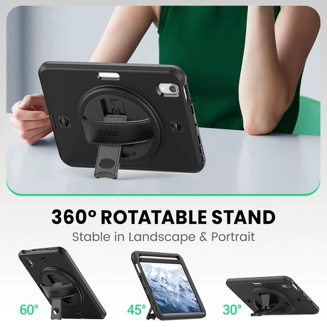 Alt view image 4 of 5 - SEYMAC Case for iPad mini 7 (A17 Pro) /Mini 6 8.3 Inch, Black