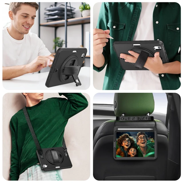 Alt view image 5 of 5 - SEYMAC Case for iPad mini 7 (A17 Pro) /Mini 6 8.3 Inch, Black