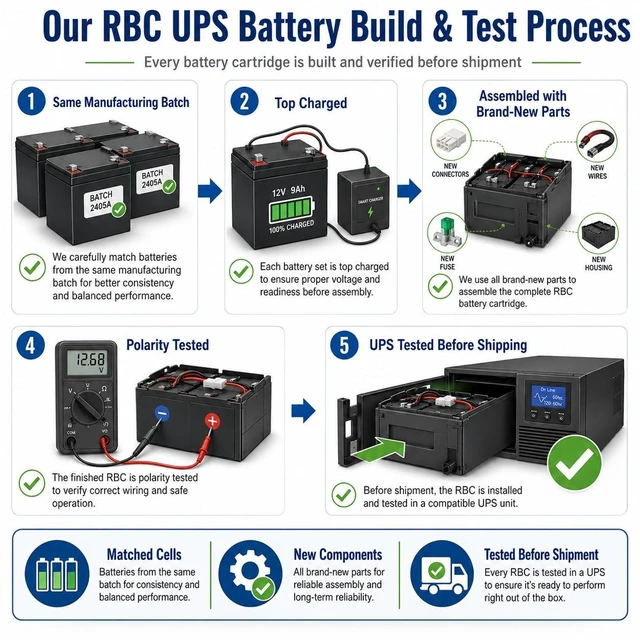 Alt view image 3 of 5 - Raion Power APCRBC160/APCRBC161/APCRBC162 Compatible Battery Cartridge, 24V 7.5Ah High Rate SLA AGM for BN1500M2, BR1000MS, BN1100M2 & BR1350MS