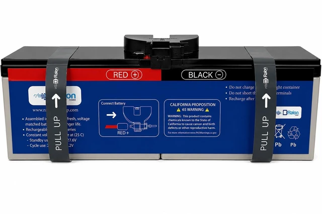 Alt view image 5 of 5 - Raion Power APCRBC160/APCRBC161/APCRBC162 Compatible Battery Cartridge, 24V 7.5Ah High Rate SLA AGM for BN1500M2, BR1000MS, BN1100M2 & BR1350MS