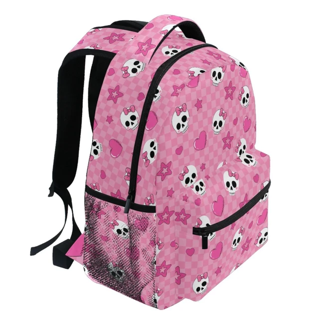 Alt view image 2 of 5 - MNSRUU Student Travel School Backpack Pink Skull Girl College Laptop Backpacks Business iPad Tablet Computer Bookbags for Adult Teen One Size