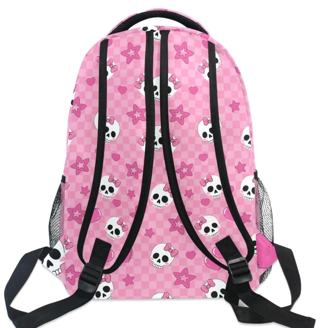 Alt view image 5 of 5 - MNSRUU Student Travel School Backpack Pink Skull Girl College Laptop Backpacks Business iPad Tablet Computer Bookbags for Adult Teen One Size