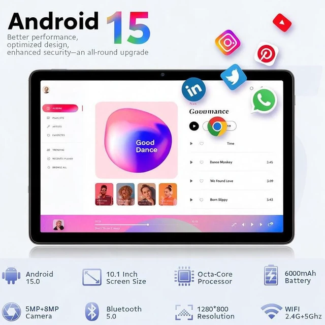Alt view image 2 of 5 - MENTUME Android 15 Tablet, Mini Laptop with Keyboard, Cheap Laptop Small 2 in 1 Tablets Clearance 2025 2026, 10 Inch 24GB RAM+128GB ROM, Octa-Core 6000mAh 1280x800 IPS HD, 5G WiFi with Mouse (Gray)