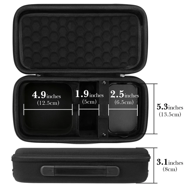 Alt view image 4 of 5 - Linkidea Hard Shell Travel Carrying case, Compatible with Apple 2024 Mac Mini Desktop Computer, Magic Keyboard, Magic Mouse and Trackpad Protective Travel Bag (Black)