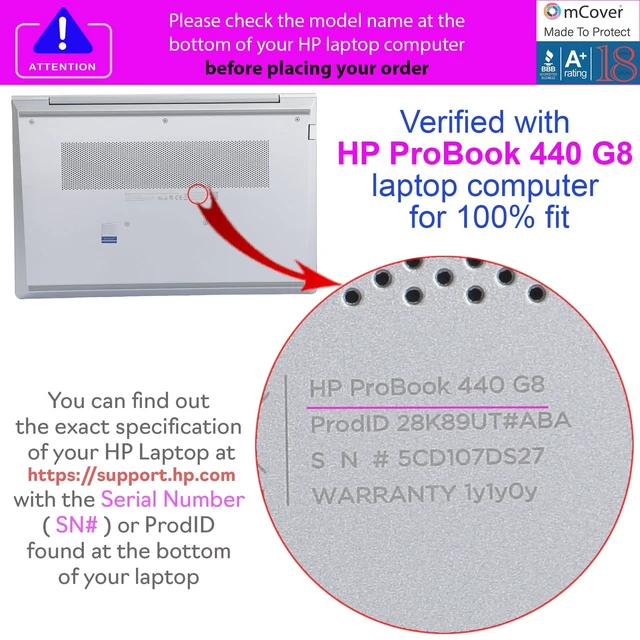 Alt view image 4 of 5 - mCover Case Compatible for 20212022 14" HP ProBook 440 G8 / G9 and 445 G8 / G9 Series Notebook PC Only (NOT Fitting Other HP Models) - Black