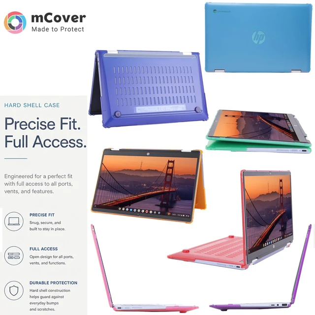 Alt view image 2 of 5 - mCover Hard Case Compatible ONLY for 2023~2024 14" HP Chromebook x360 14C-CD0000 Series Laptop Computers (NOT Fitting Any Other HP Chromebook & Windows laptops) - Aqua