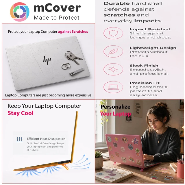 Alt view image 2 of 5 - mCover Case Only Compatible for 2022~2024 14" HP EliteBook 840 (Intel CPU) ^^ 845 (AMD CPU) ^^ ZBook Firefly 14 G9 / G10 / G11 Series Windows PC (NOT Fitting Any Other HP Models) - Red