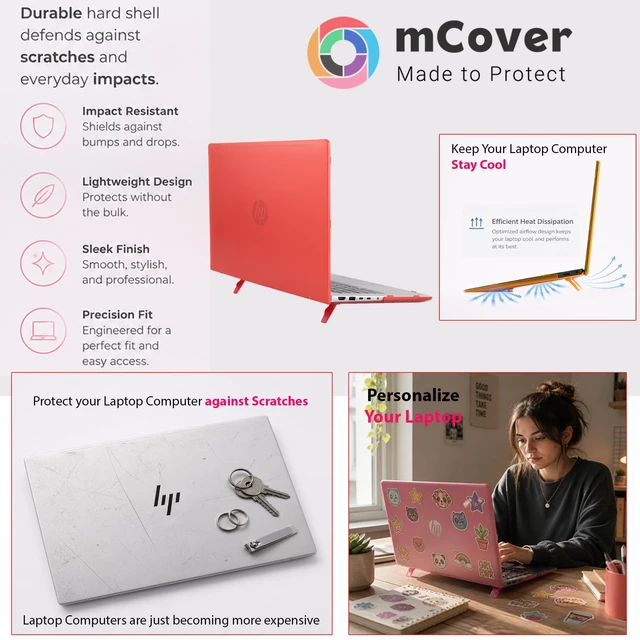 Alt view image 3 of 5 - mCover Case Only Compatible for 2022~2024 14" HP EliteBook 840 (Intel CPU) ^^ 845 (AMD CPU) ^^ ZBook Firefly 14 G9 / G10 / G11 Series Windows PC (NOT Fitting Any Other HP Models) - Red